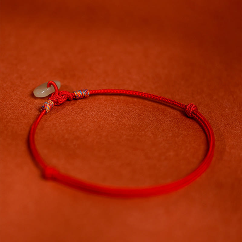EverestArtStudios Red String Woven Nephrite Guardian Adjustable Cats Dogs Pet Collar