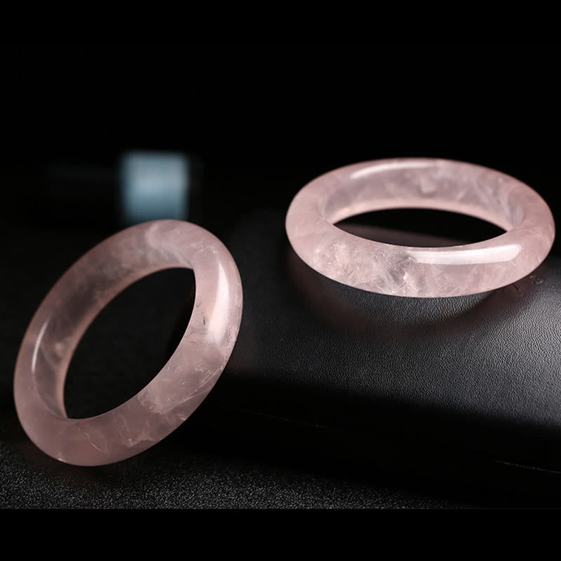 EverestArtstudios Natural Rose Quartz Love Caring Bracelet Bangle