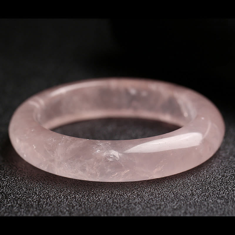 EverestArtstudios Natural Rose Quartz Love Caring Bracelet Bangle
