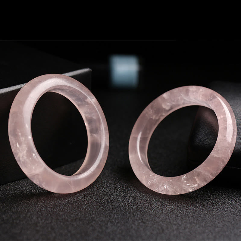 EverestArtstudios Natural Rose Quartz Love Caring Bracelet Bangle