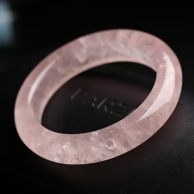EverestArtstudios Natural Rose Quartz Love Caring Bracelet Bangle