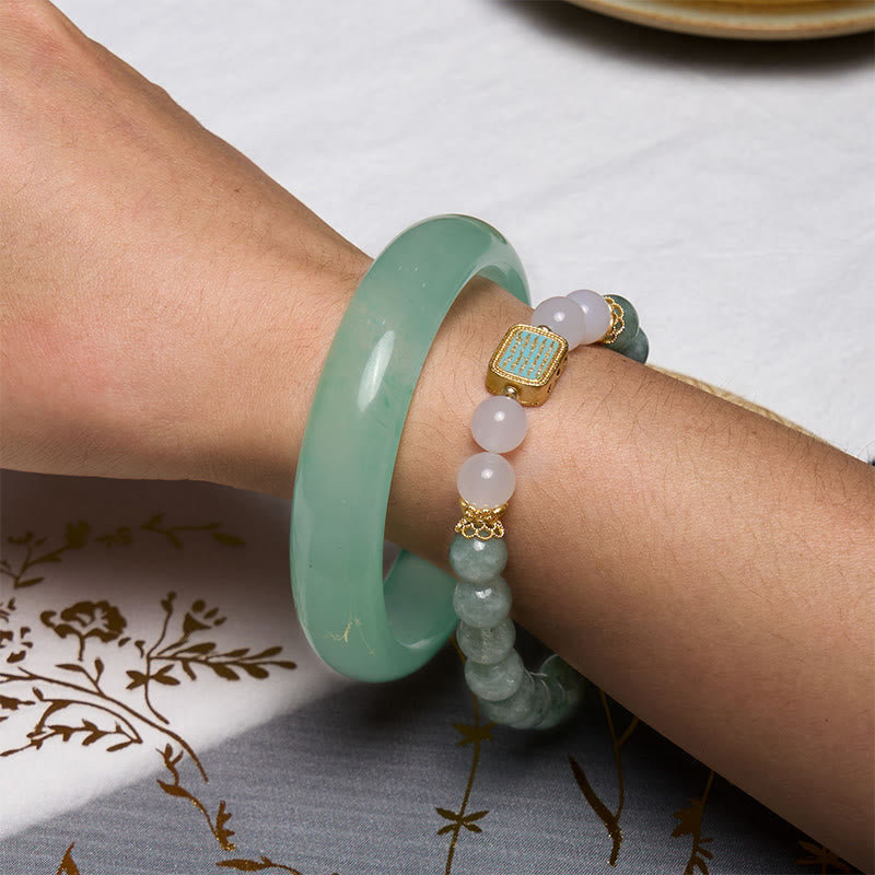EverestArtstudios Promote New Beginnings Mint Green Jade Bracelet Bangle Bundle