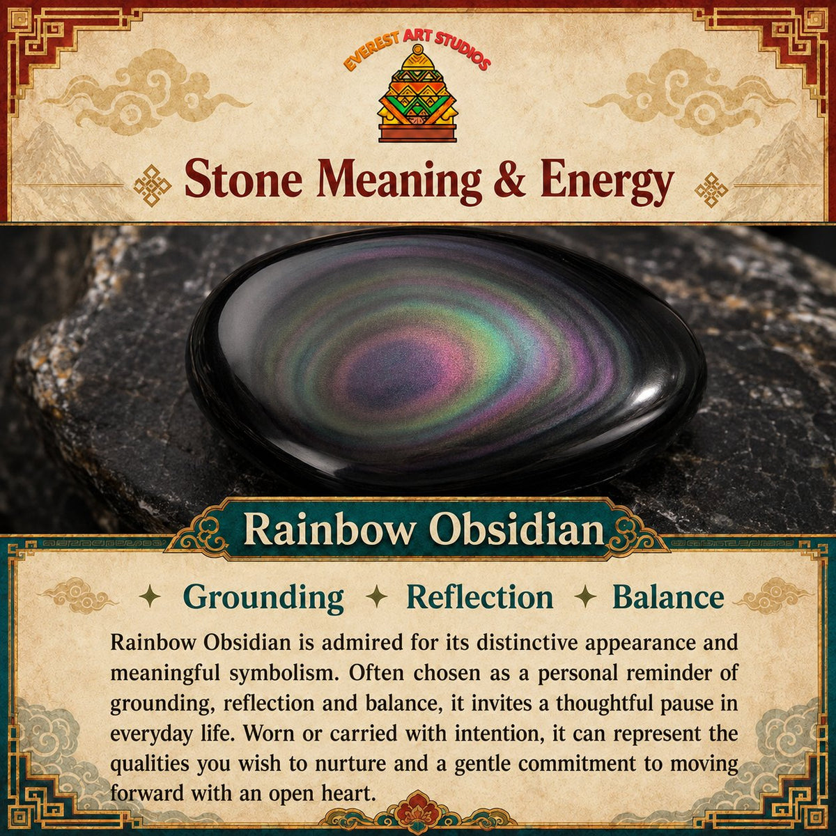 EverestArtstudios rainbow obsidian meaning and symbolism