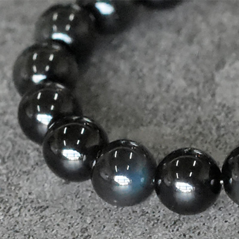 EverestArtstudios Rainbow Obsidian Copper Bead Positive Transformation Bracelet