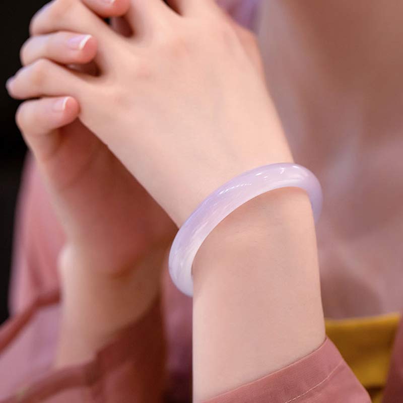 EverestArtstudios Natural Chalcedony Harmony Positive Bracelet Bangle