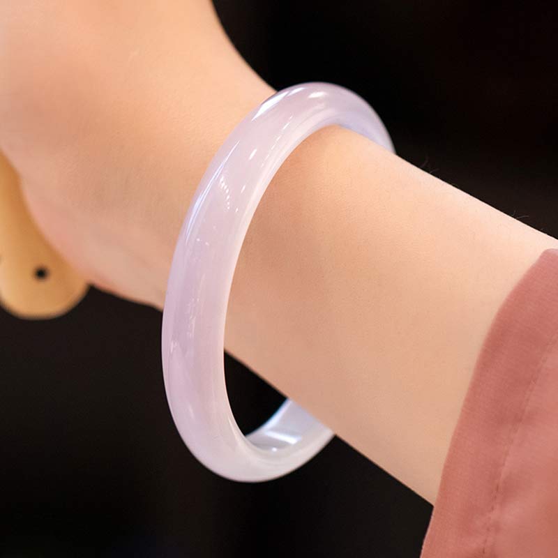 EverestArtstudios Natural Chalcedony Harmony Positive Bracelet Bangle