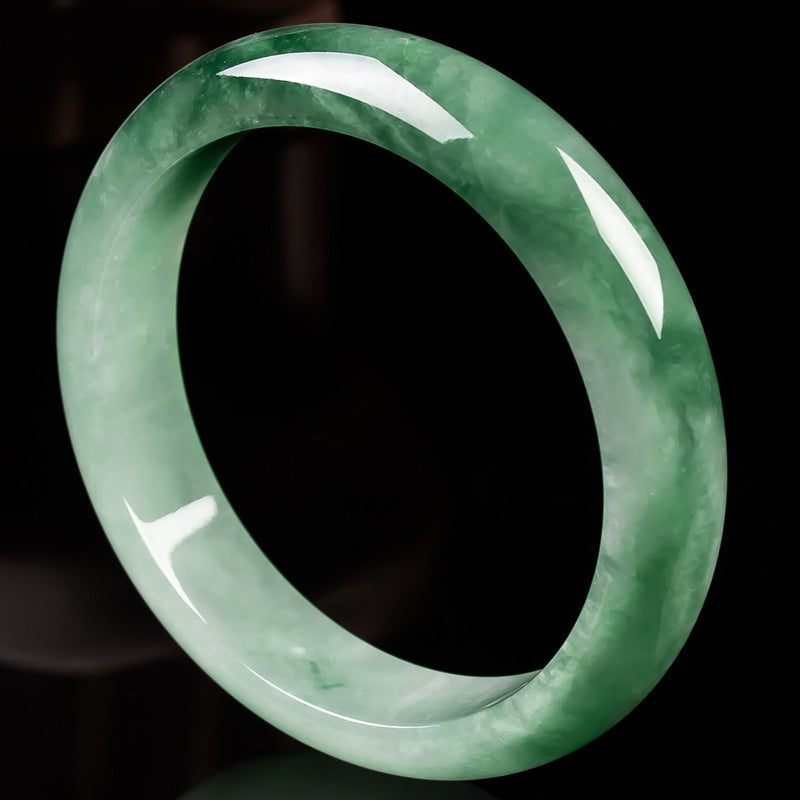 EverestArtStudios Genuine Jade Fortune Blessing Bangle Bracelet