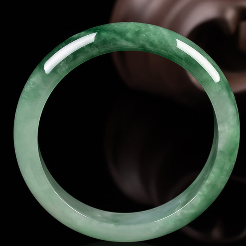 EverestArtStudios Genuine Jade Fortune Blessing Bangle Bracelet