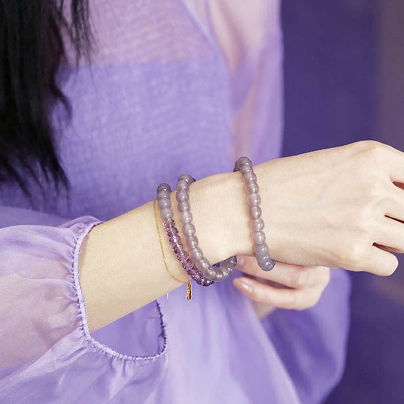 EverestArtstudios Natural Amethyst Crystal Meditation Healing Bracelet