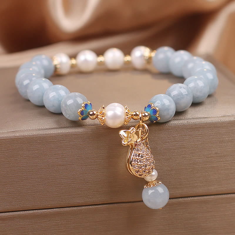 EverestArtstudios Inner Peace And Stress Relief Aquamarine Jade Blue Bracelet Bangle Bundle