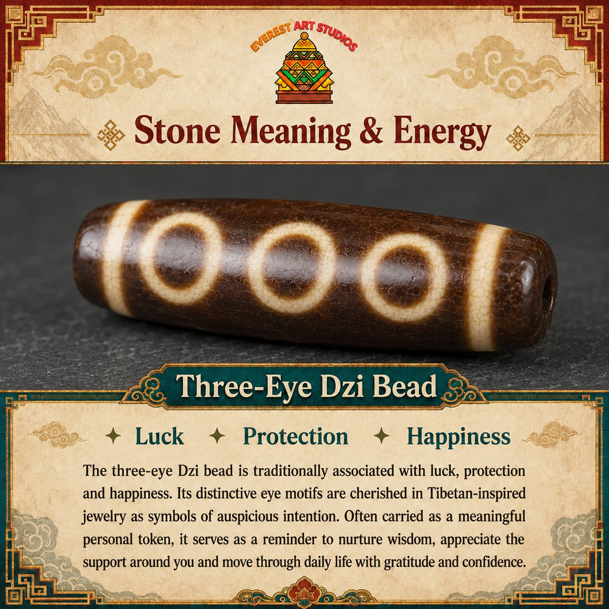Everest Art Studios — three eye dzi bead
