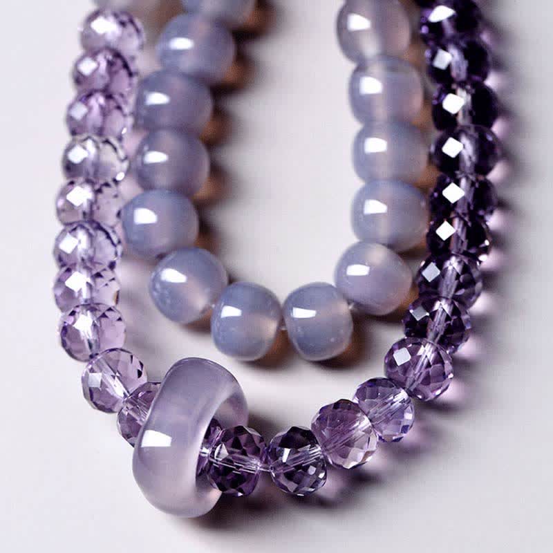 EverestArtstudios Natural Amethyst Crystal Meditation Healing Bracelet