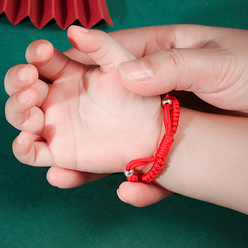 EverestArtstudios 999 Sterling Silver Chinese Zodiac Red Rope Luck Handcrafted Kids Bracelet