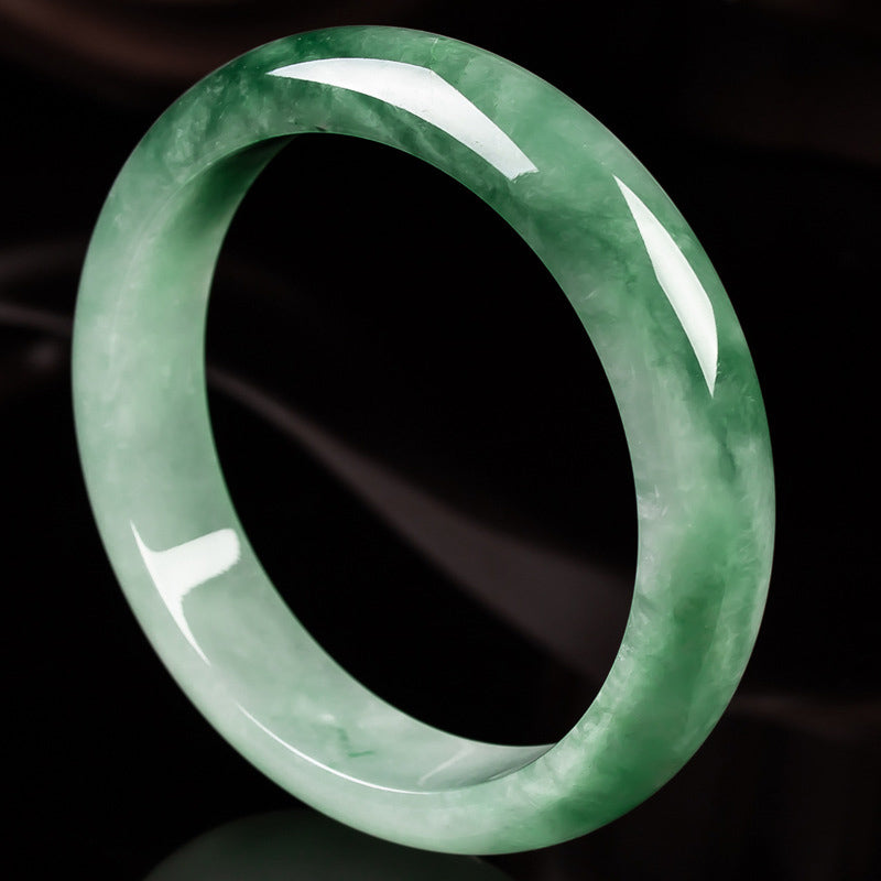 EverestArtStudios Genuine Jade Fortune Blessing Bangle Bracelet