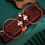 EverestArtStudios Chinese Zodiac Jade Prosperity Red String Bracelet Anklet