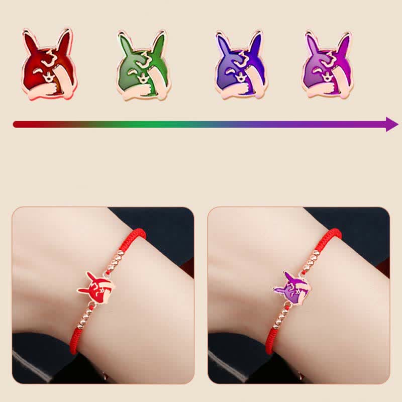 EverestArtStudios 925 Sterling Silver Chinese Zodiac Luck Faith Discolor Red String Bracelet