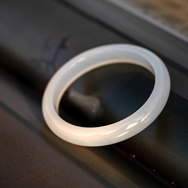 EverestArtstudios Natural Chalcedony Harmony Positive Bracelet Bangle