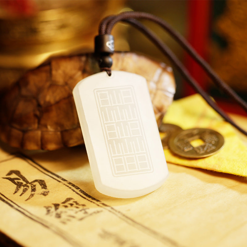 EverestArtstudios White Jade PiXiu Yin Yang Luck Protection Necklace Pendant
