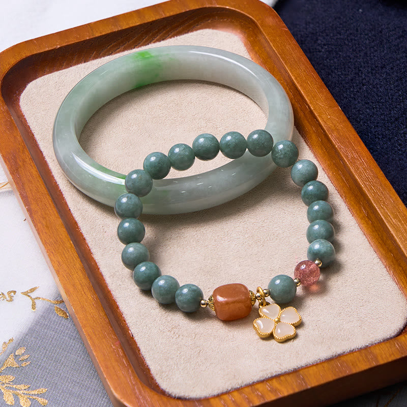 EverestArtstudios Bring Good Luck Green Jade Bracelet Bangle Bundle