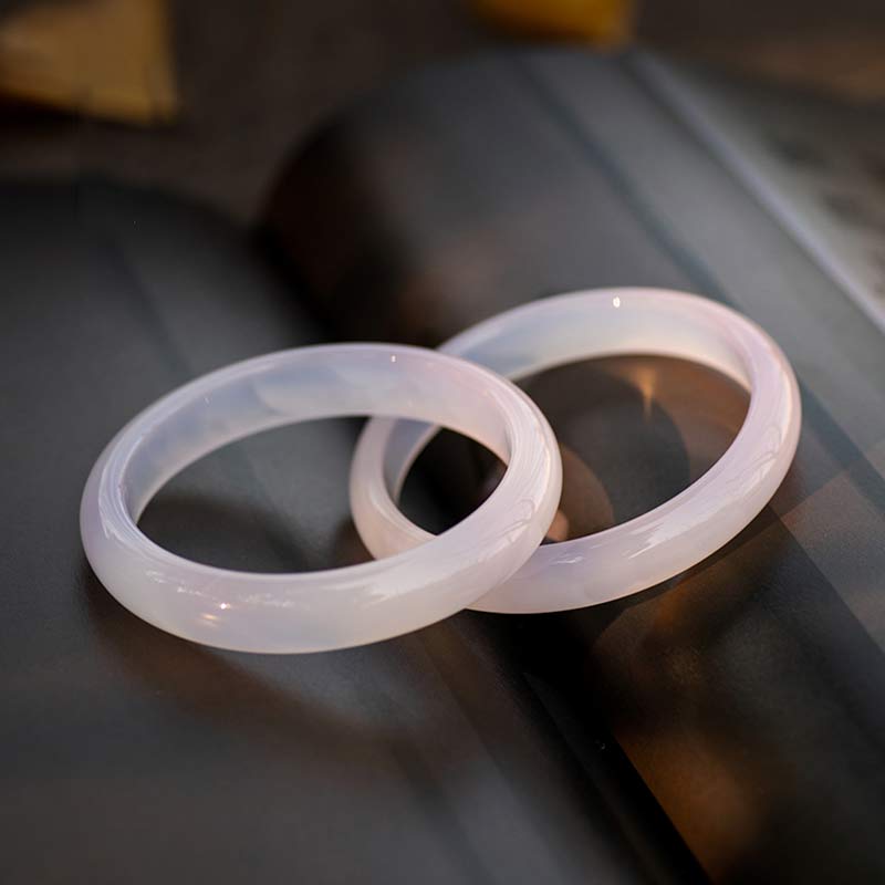 EverestArtstudios Natural Chalcedony Harmony Positive Bracelet Bangle