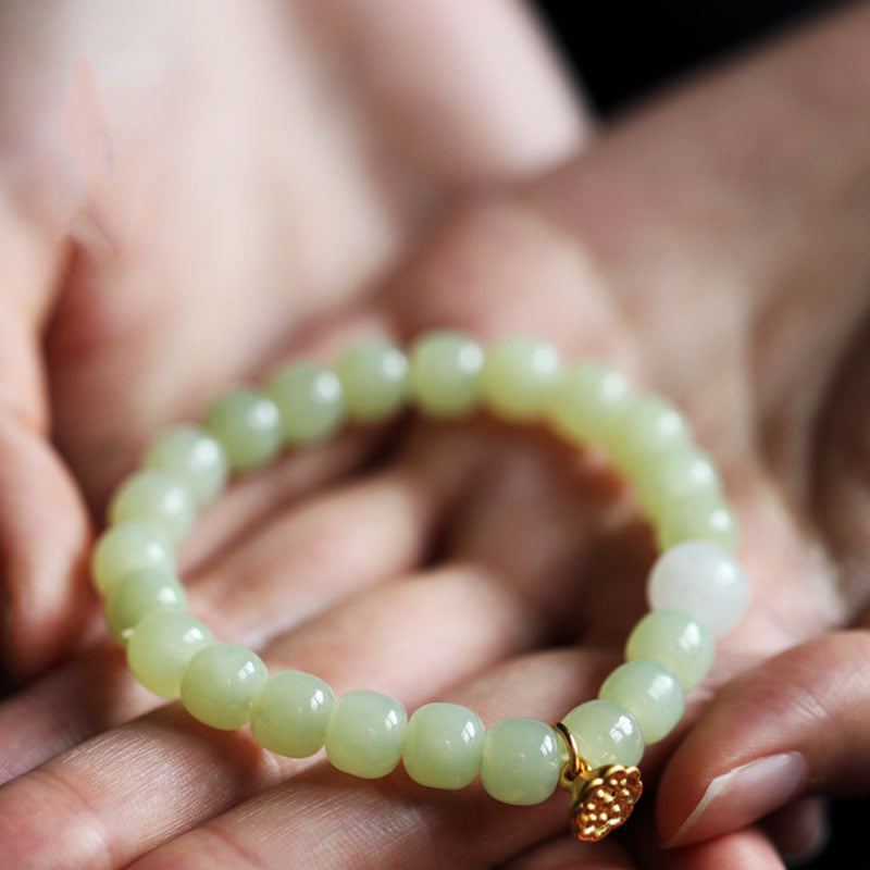 EverestArtstudios Jade Lotus Abundance Adjustable Bracelet