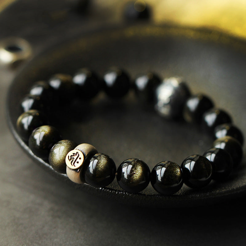 EverestArtstudios Chinese Zodiac Obsidian Purification Bracelet