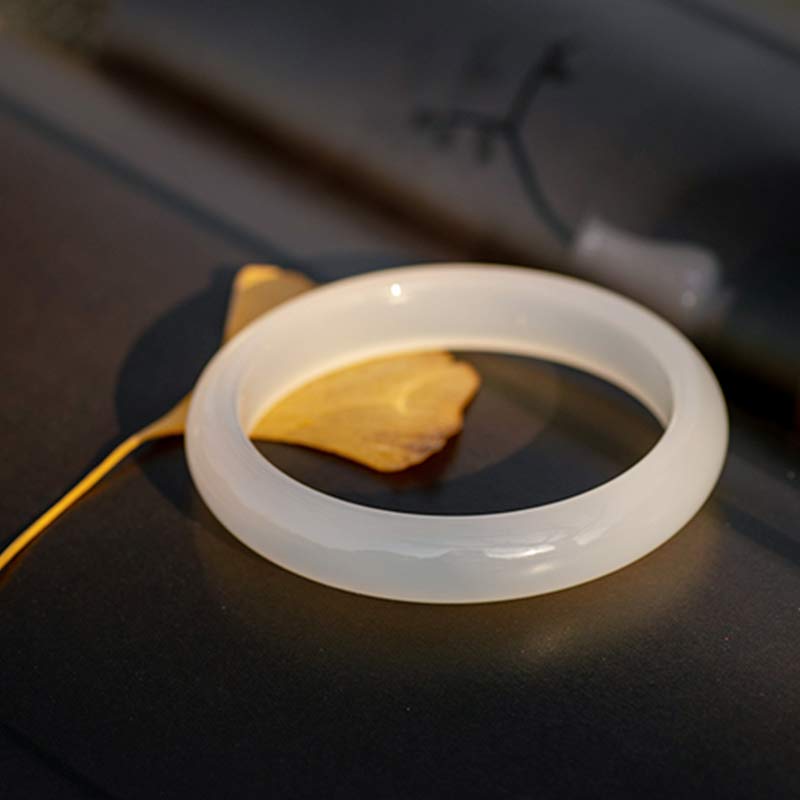 EverestArtstudios Natural Chalcedony Harmony Positive Bracelet Bangle