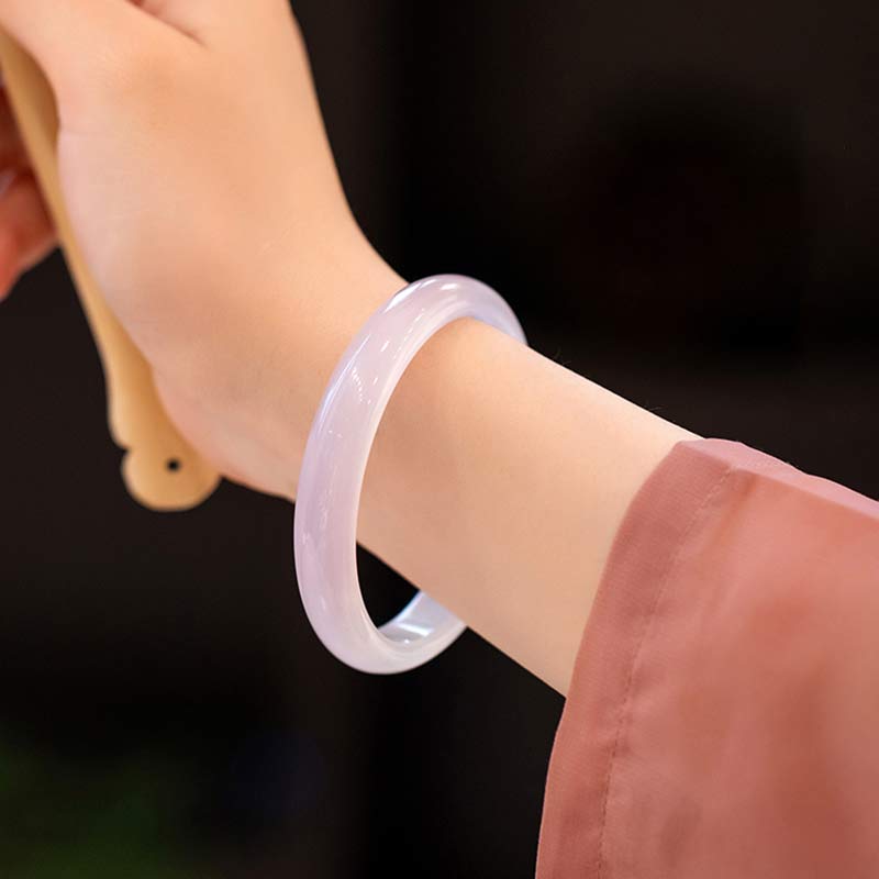 EverestArtstudios Natural Chalcedony Harmony Positive Bracelet Bangle