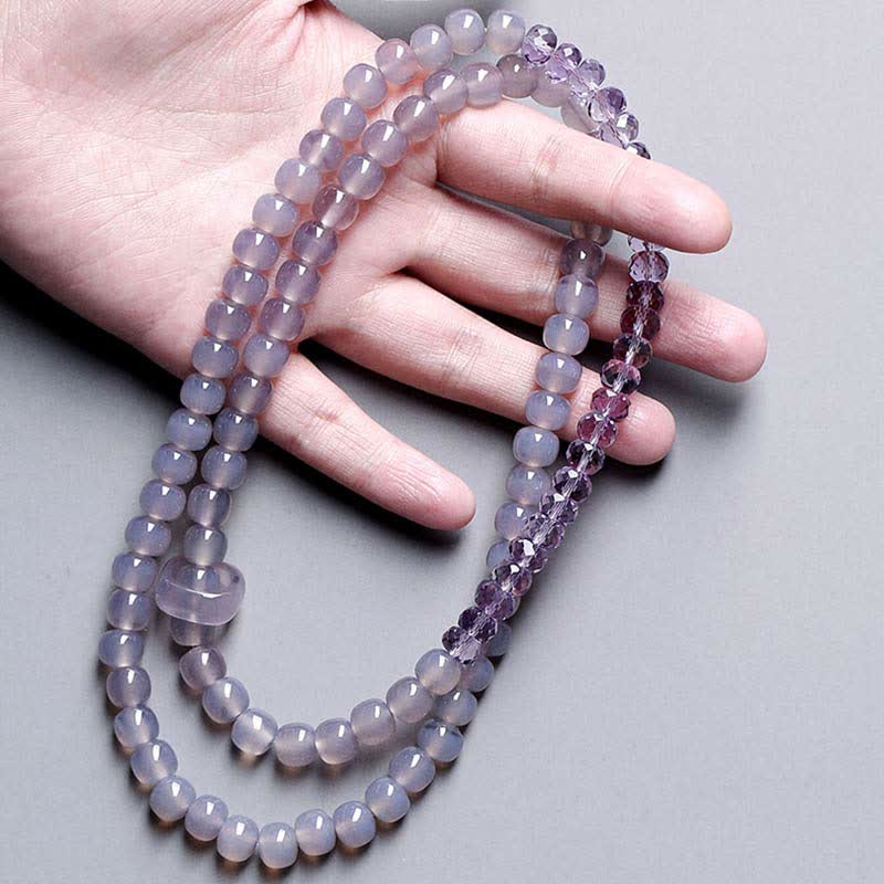 EverestArtstudios Natural Amethyst Crystal Meditation Healing Bracelet
