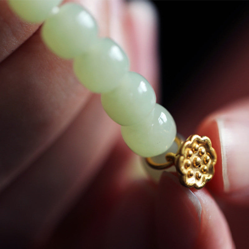 EverestArtstudios Jade Lotus Abundance Adjustable Bracelet