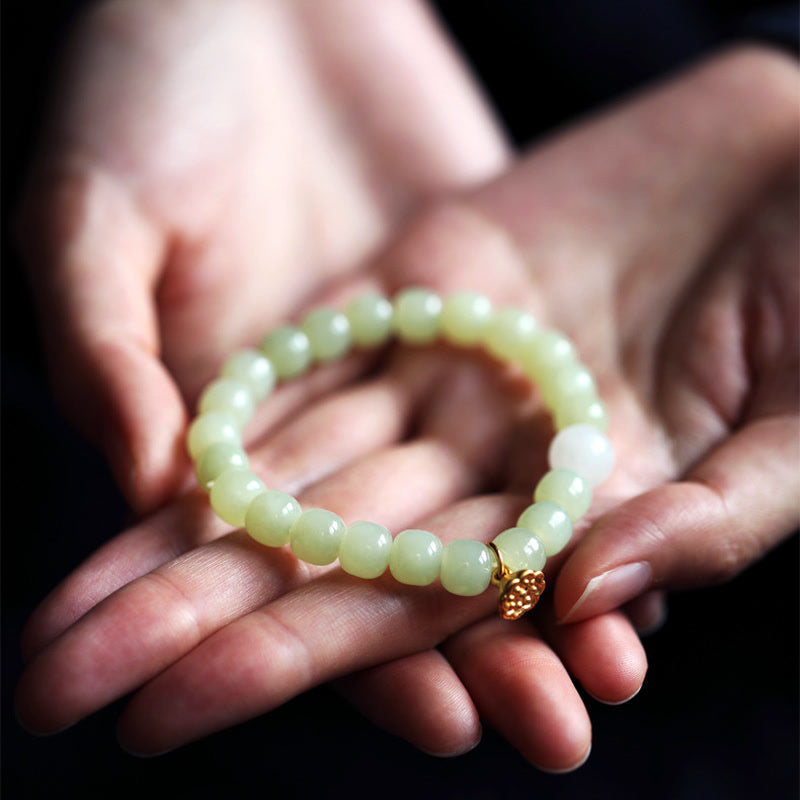 EverestArtstudios Jade Lotus Abundance Adjustable Bracelet