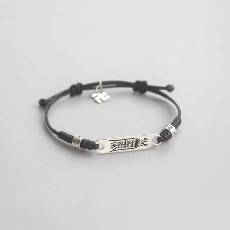 EverestArtStudios 925 Sterling Silver Red Cord Fortune Resilience Woven Bracelet