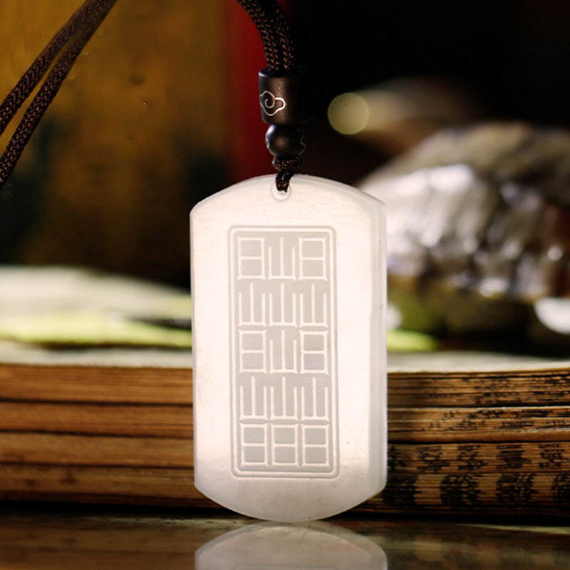 EverestArtstudios White Jade PiXiu Yin Yang Luck Protection Necklace Pendant