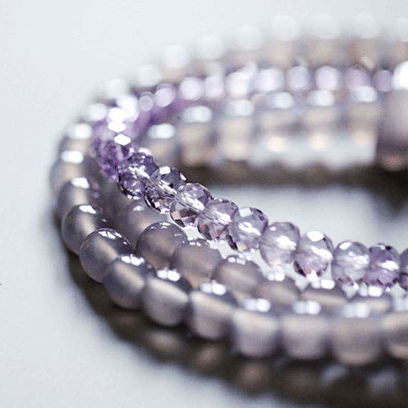 EverestArtstudios Natural Amethyst Crystal Meditation Healing Bracelet