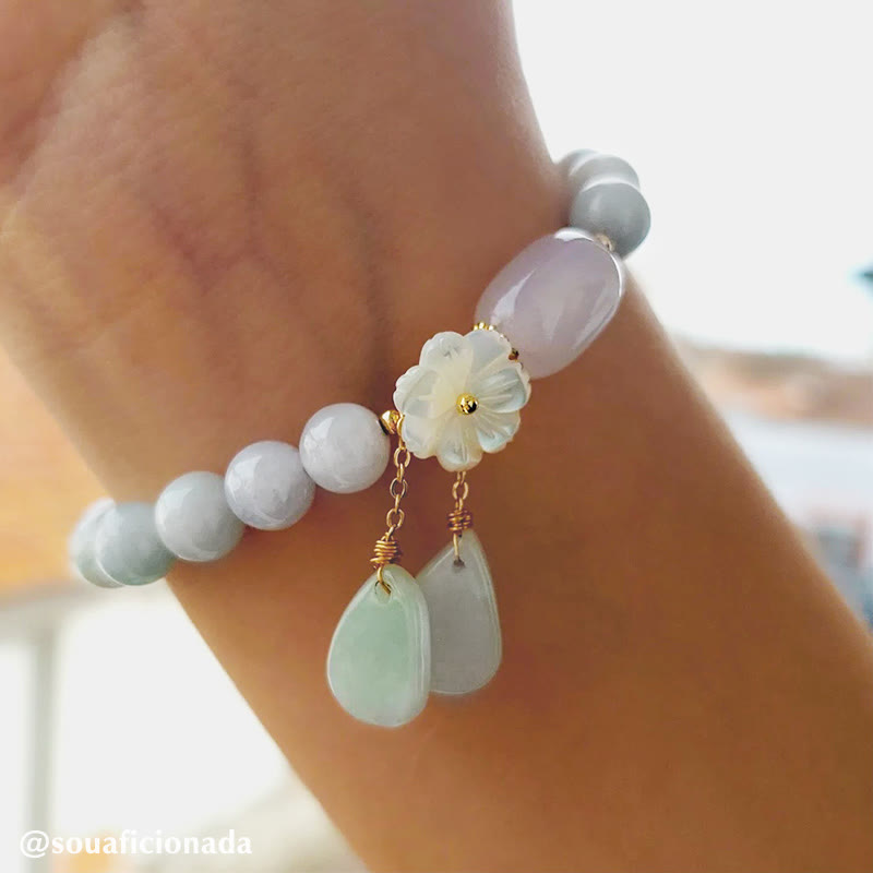 EverestArtStudios Natural White Jade Fortune Bracelet