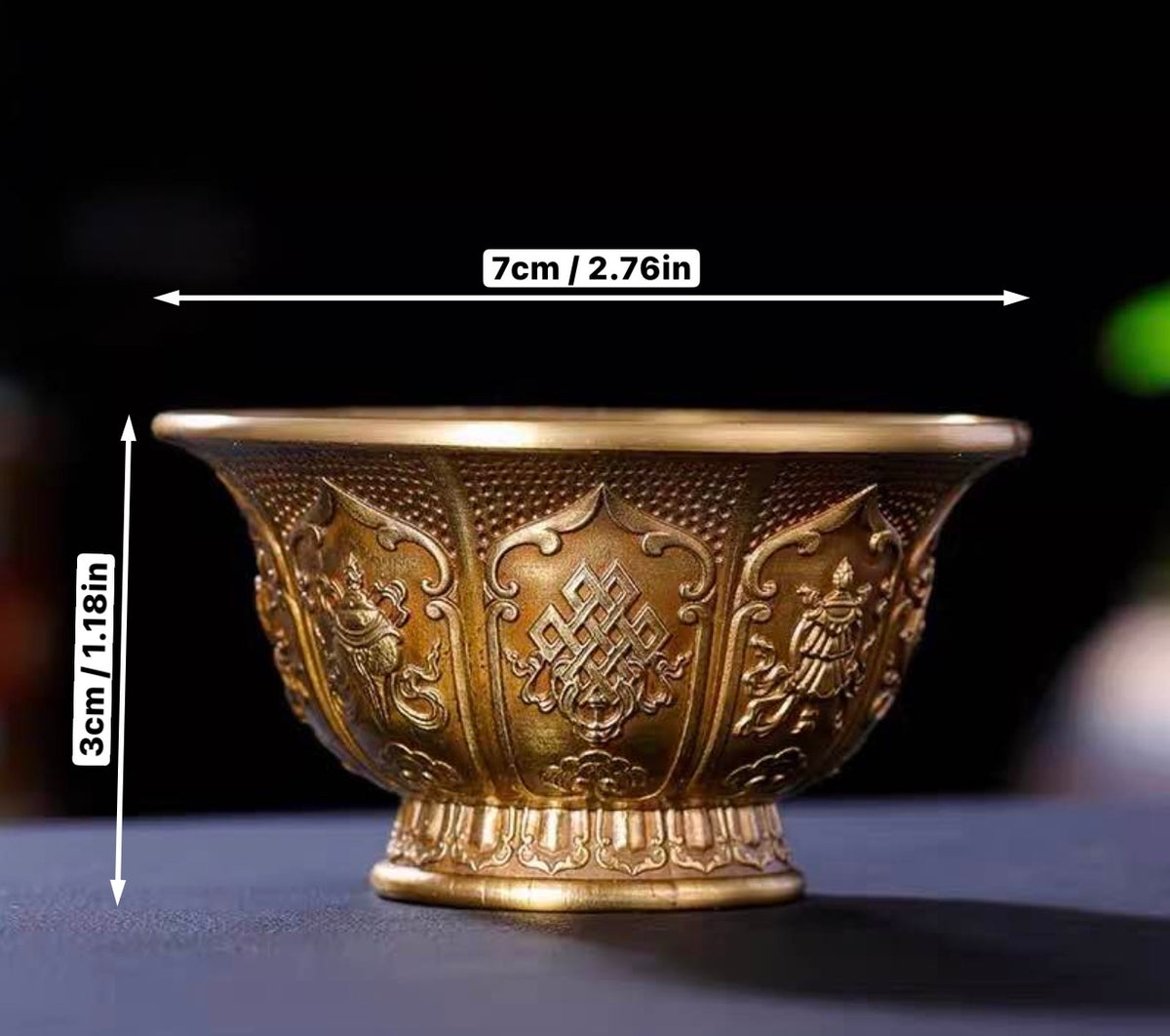 Handcrafted Copper Brass Offering Bowl Tibetan Buddhist Altar Cup for Rituals Meditation Incense Offerings