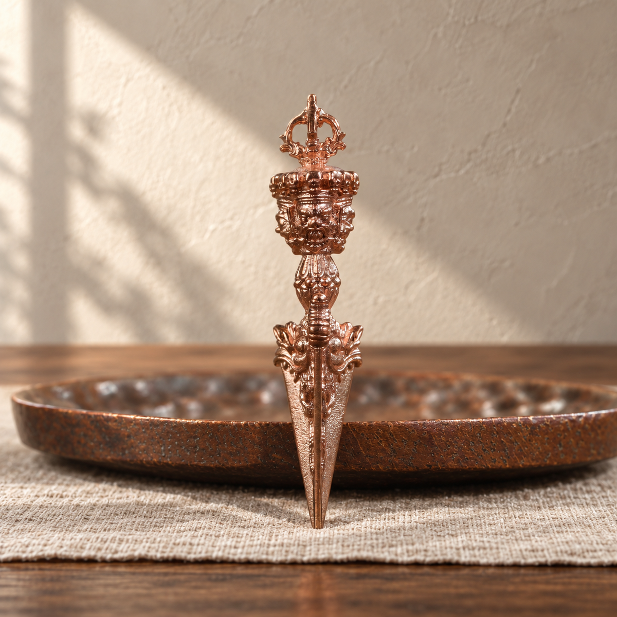 Miniature Phurba pendant, Red Copper