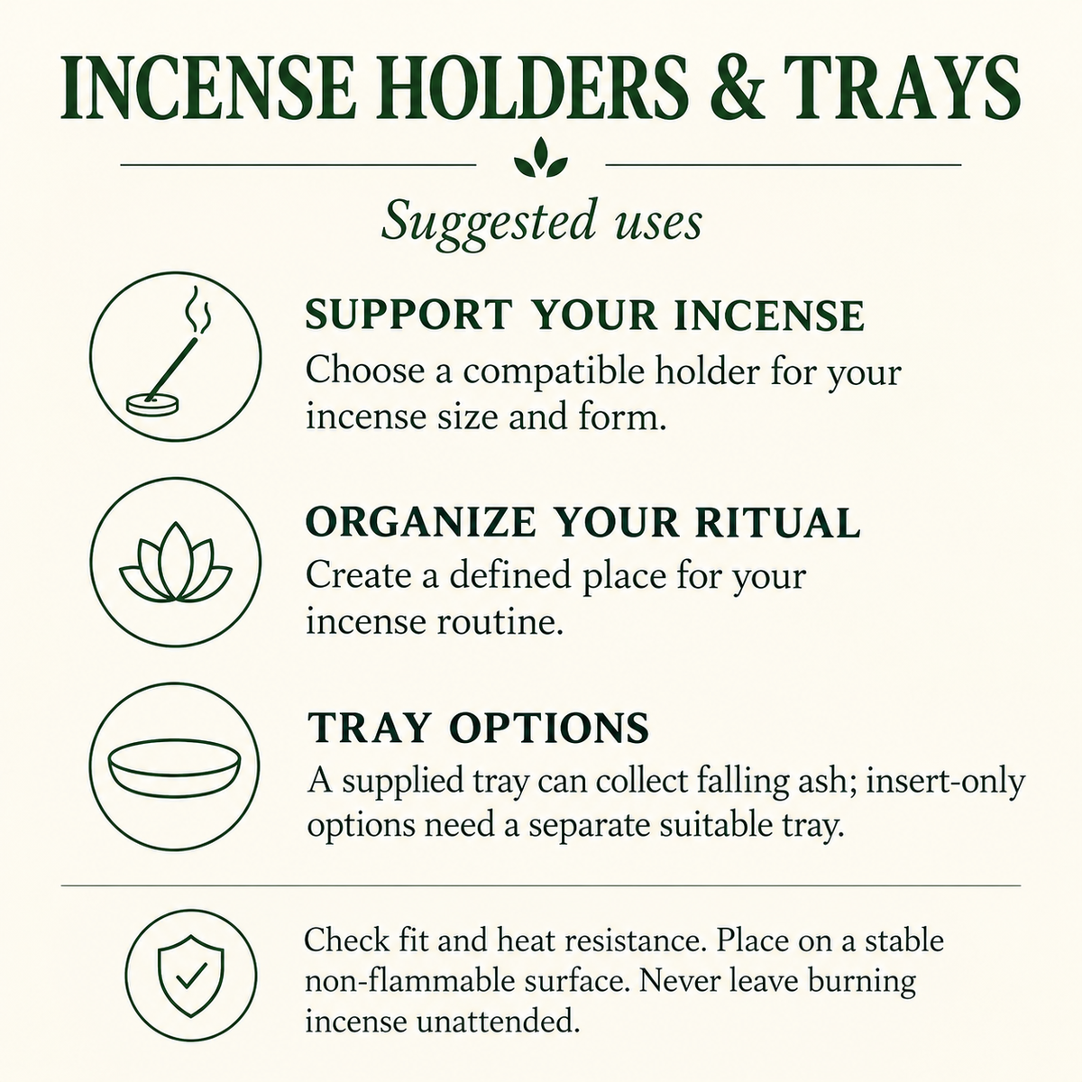 Incense holder suggested uses
