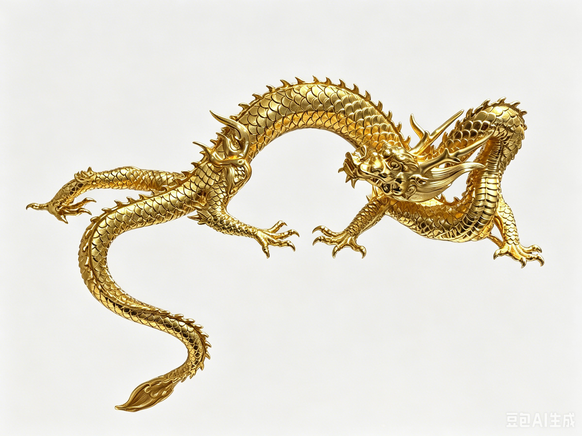 Handcrafted Golden Brass Dragon Statue: Tibetan Feng Shui Decor