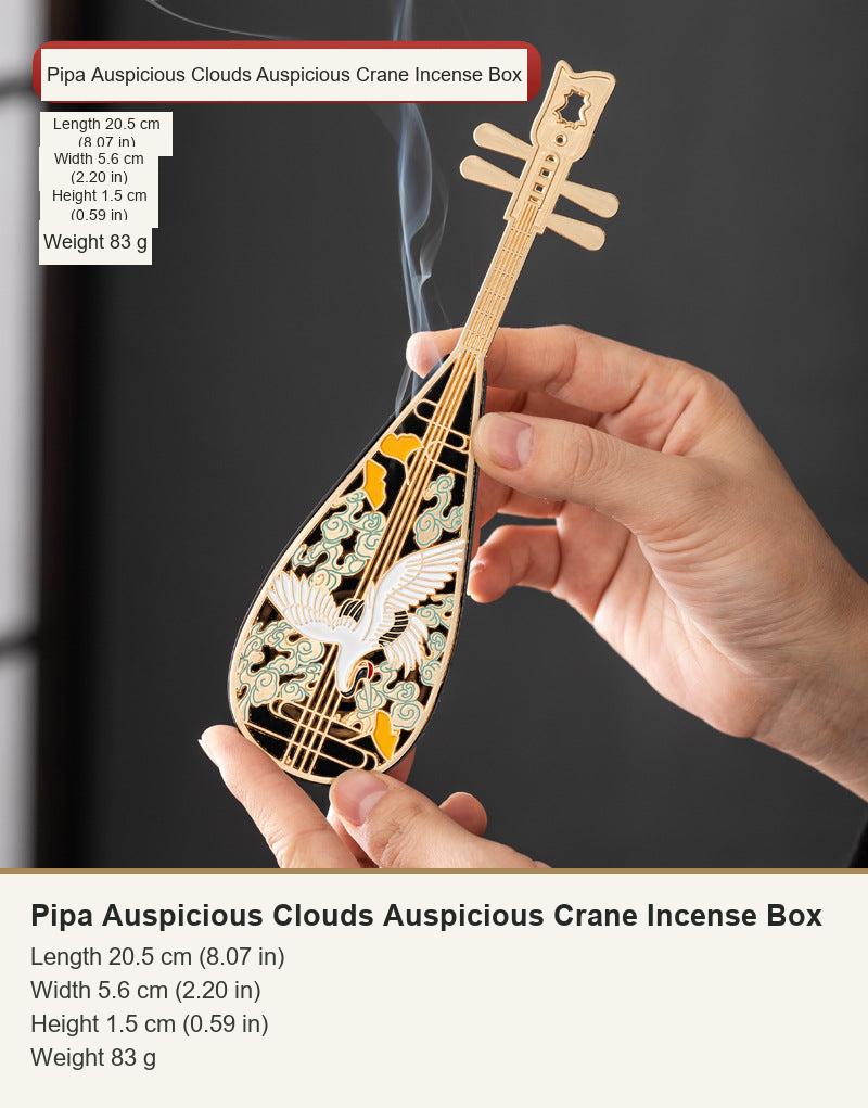 Pipa Auspicious Clouds Auspicious Crane Incense Box