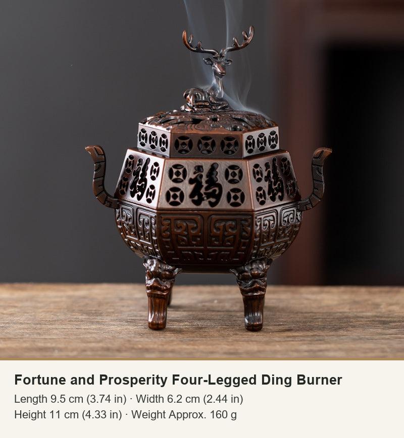 Fortune and Prosperity Four-Legged Ding Burner
