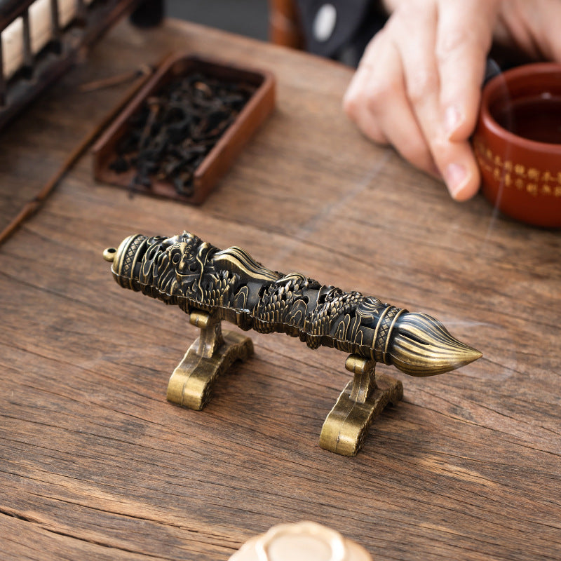 Gold list title Alloy incense burner incense burner Sandalwood thread incense burner Bedroom incense burner Indoor aromatherapy burner Study room tabletop ornament