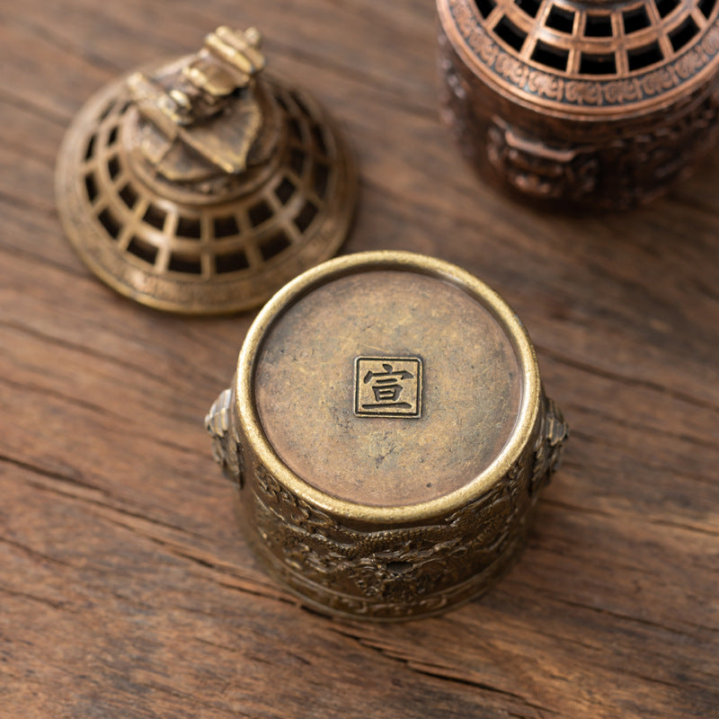 Longteng prosperous incense burner Zen ornament small auspicious cloud disc incense burner household indoor aromatherapy burner hollow type