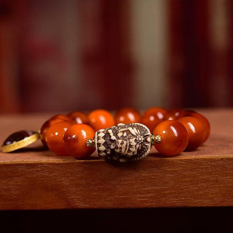 EverestArtstudios Reclaimed Turtle Round Bead Charm Bracelet