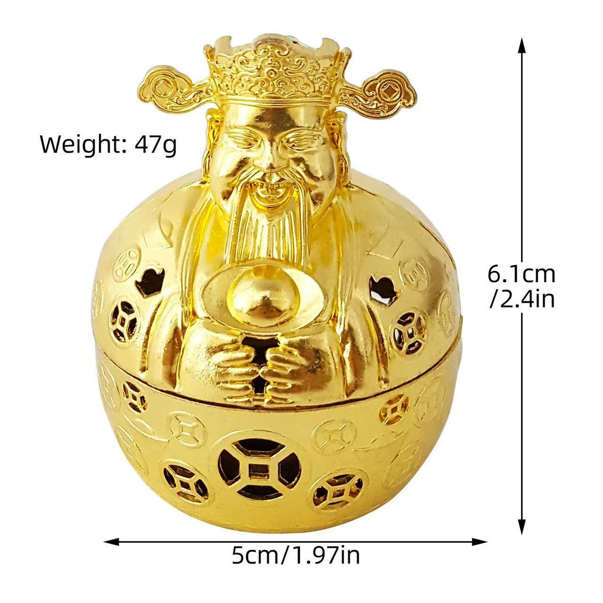 Cross-border explosion God of Wealth stove creative ingot stove sandalwood stove God of Wealth attracts wealth and treasures Xiao Xiangyun aromatherapy stove ornament