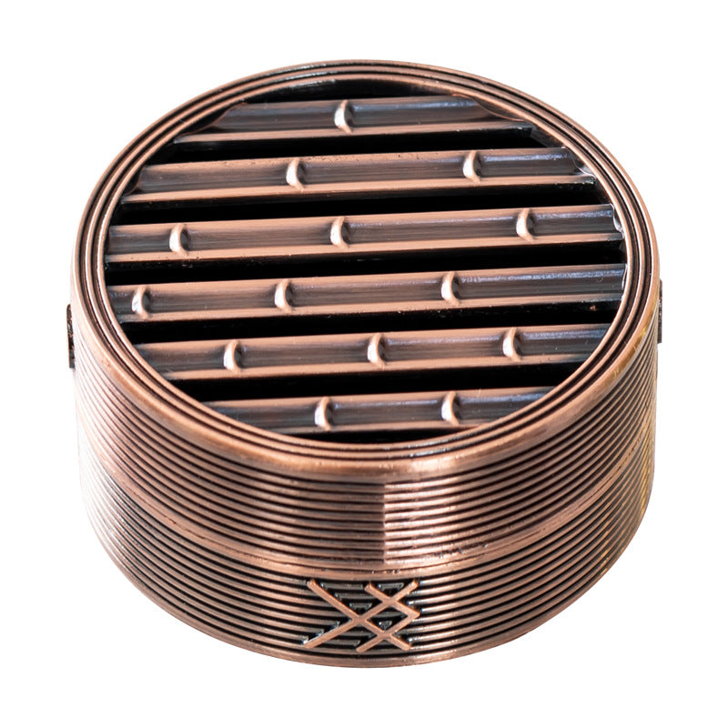 Chinese style incense burner steamer creative alloy flat bottom burner agarwood sandalwood incense burner household indoor incense burner