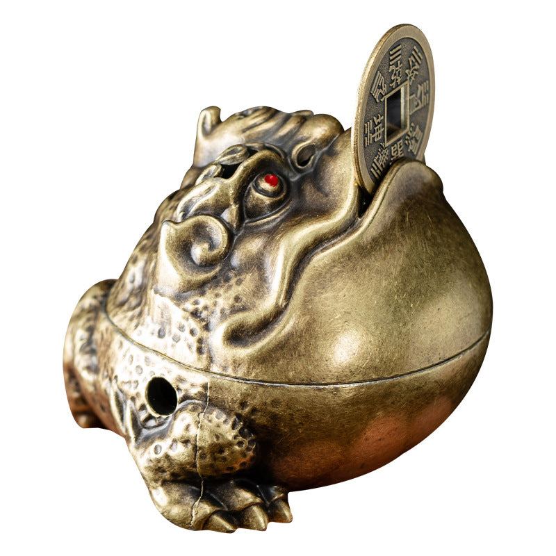 Three-legged Golden Toad Aromatherapy Burner Bafangnacai Golden Toad Ornament Alloy Crafts Creative Disk Incense Burner Xiaoxiangyun Incense Burner