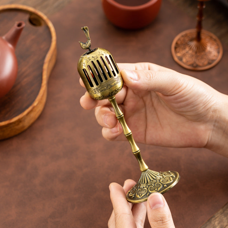 Famous palace lamp stove, no sticky powder, small auspicious cloud sandalwood plate incense burner, household aromatherapy burner, desk tea ceremony ornament