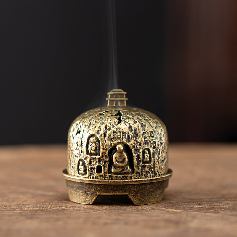 Dunhuang Mogao Grottoes Thousand Buddhas Painted Wall Alloy Aromatherapy Burner Xiaoxiangyun Nha Trang Agarwood Sandalwood Burner Zen Tea Ceremony Ornament