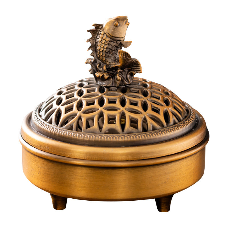 Classical three-legged incense burner household sandalwood plate incense burner indoor agarwood burner home incense box incense road zen ornament